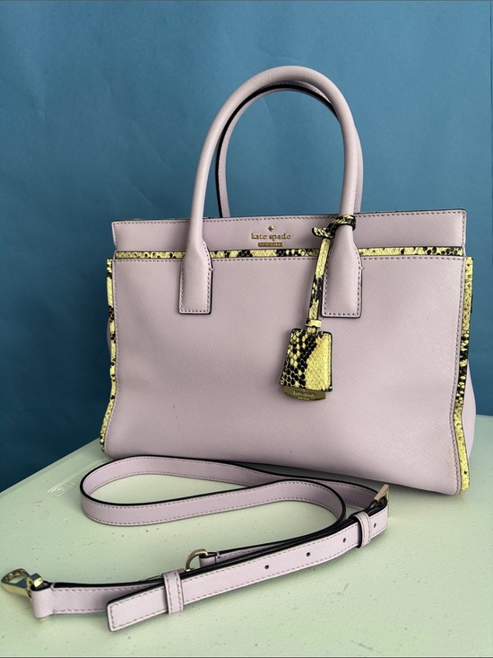 kate spade Handbags - kate spade Lilac Satchel with Yellow Snake-Accent Trim